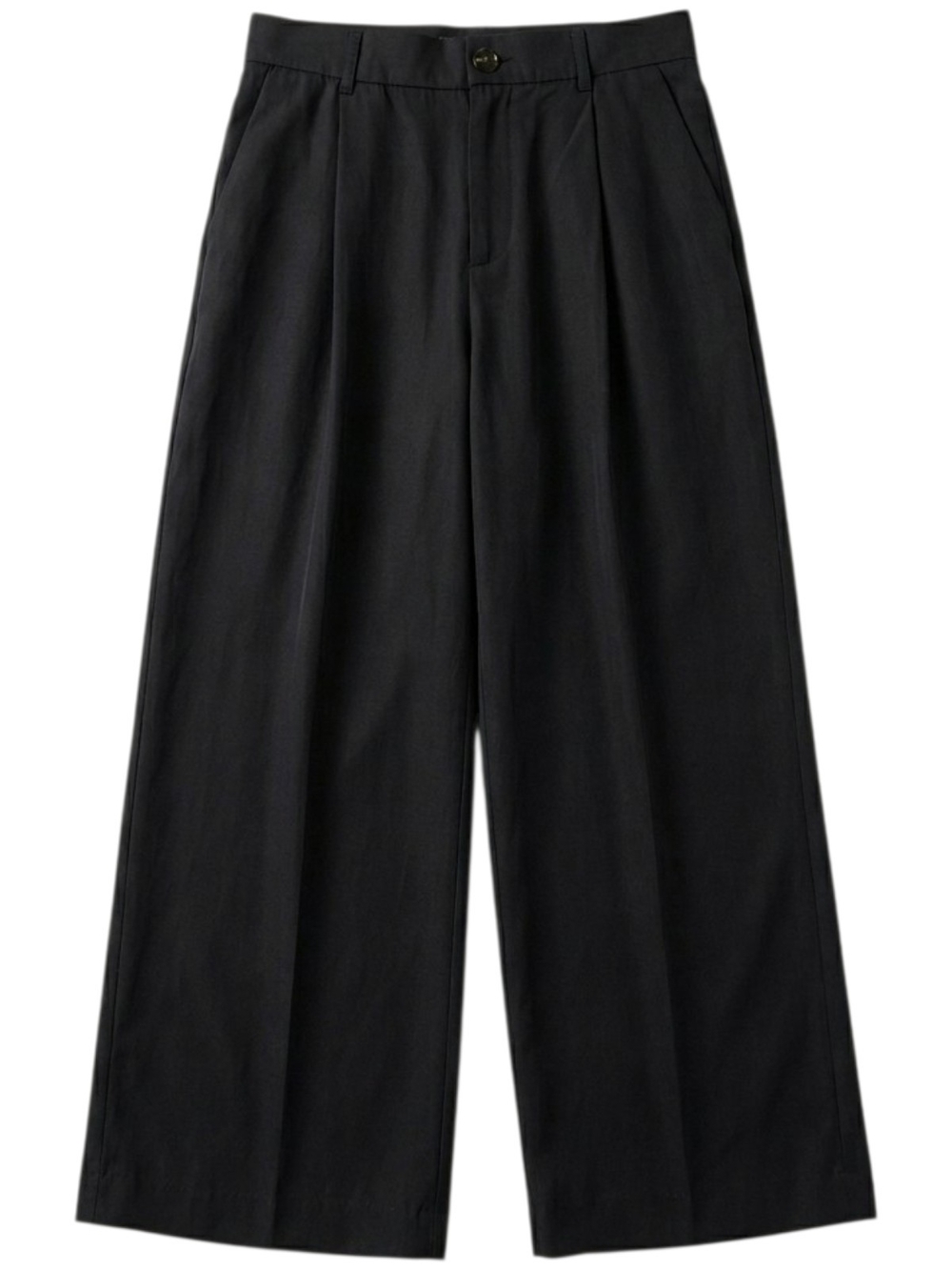 NWT Zara Women's Wide Leg Pleated Trousers Size M / 28 Black Lyocell Join Life